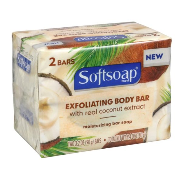 Softsoap Exfoliating Body Bars with Real Coconut Extract, 2-ct. Packs