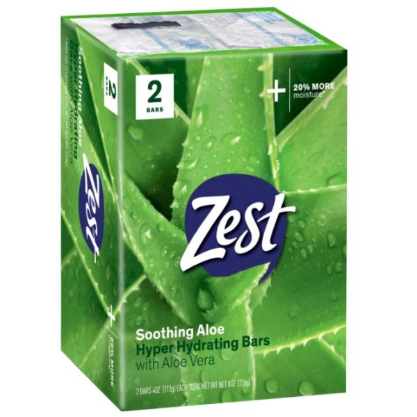 Zest Soothing Aloe Soap Bars, 2-ct. Packs 3