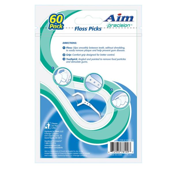 Aim Precision Plastic Floss Picks - 60ct. Packs
