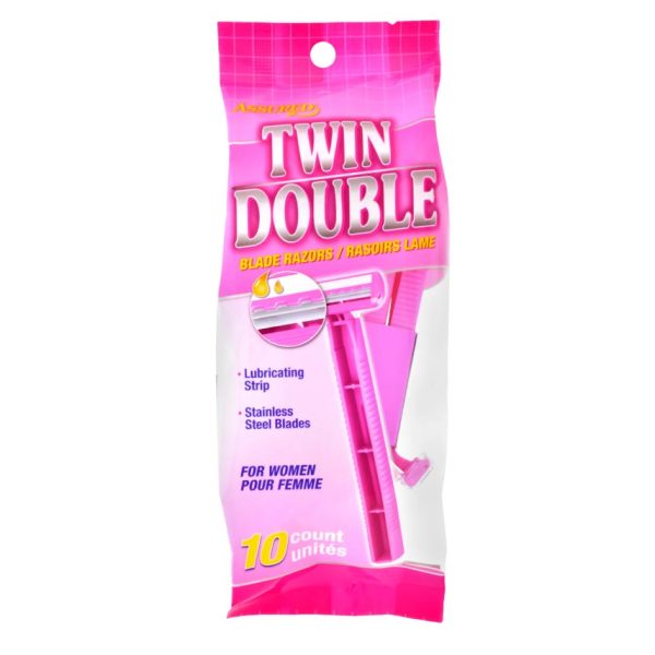 Women Twin Blade Disposable Razors with Lubricating Strips