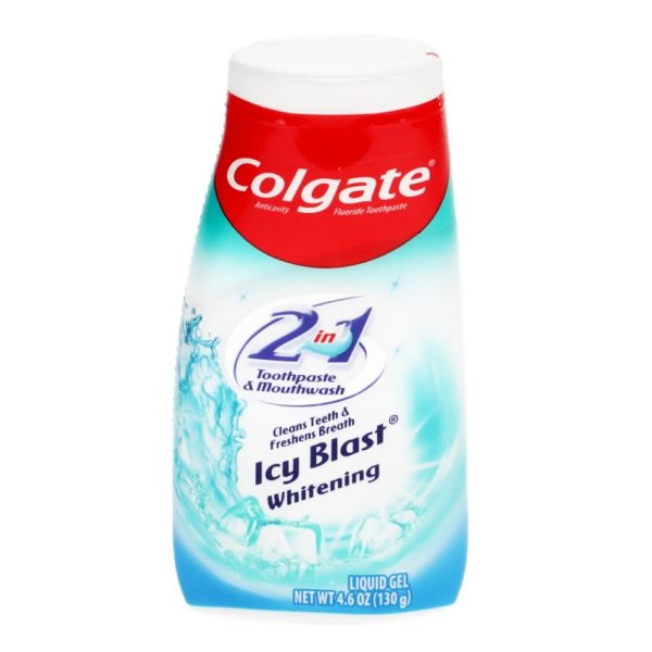 Colgate 2-in-1 Whitening Toothpaste Gel and Mouthwash, Icy Blast