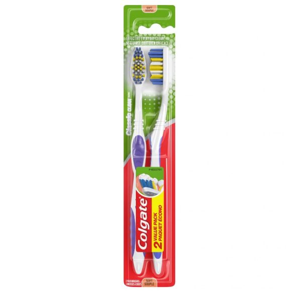 Colgate Classic Soft-Bristle Toothbrushes, 2ct. Packs
