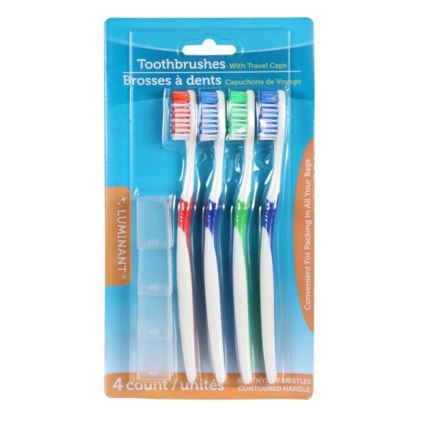 Ultra Soft Toothbrushes with Travel Caps - 4ct. Packs